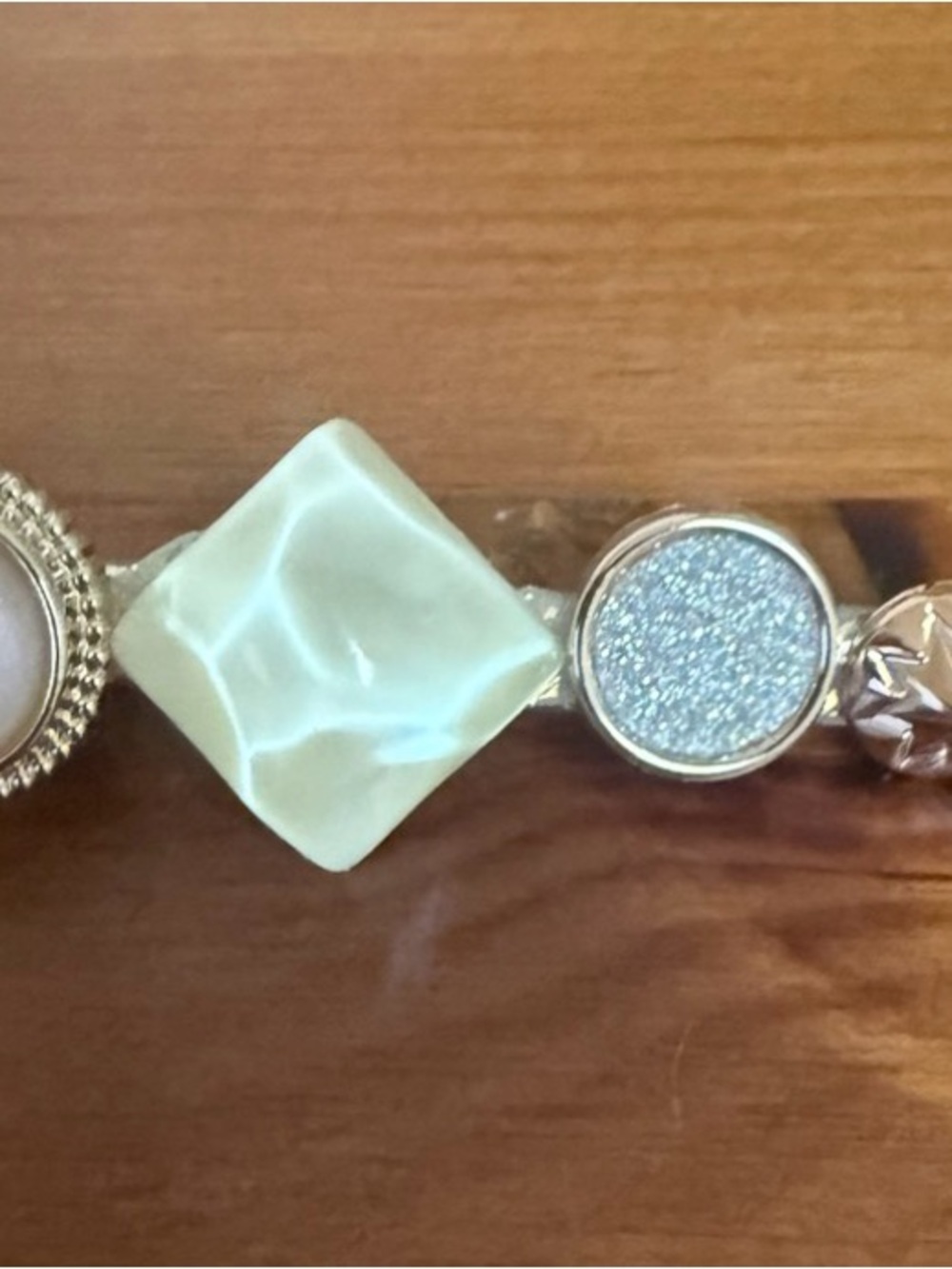 Elegant Cream Gold and Silver Women's Hair Clip